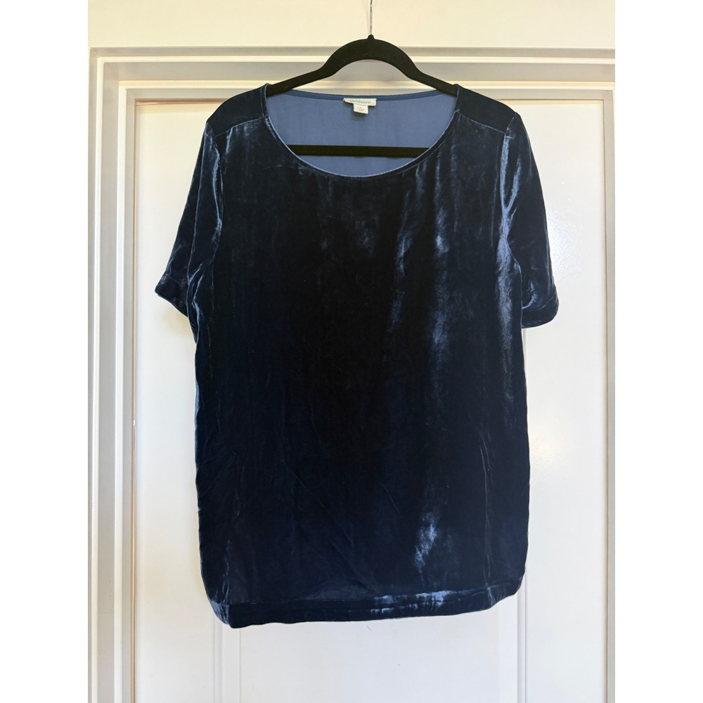 SUNDANCE Women Top Velvet Silk Blend Boho Holiday Large